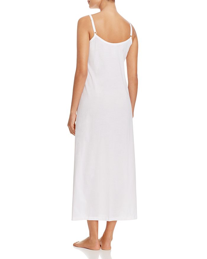 Shop Hanro Juliet Pleated Long Spaghetti Gown In White