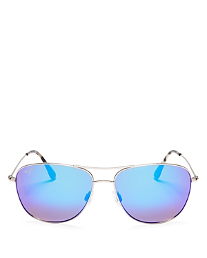 Cliff House Polarized Brow Bar Aviator Sunglasses, 59mm