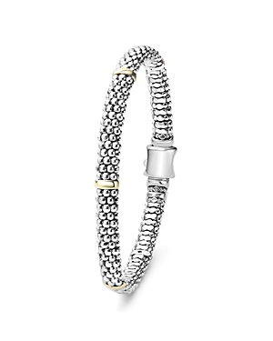 Lagos 18K Yellow Gold and Sterling Silver Petite Oval Rope Bracelet