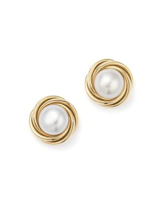 2024 14k solid yellow gold, freshwater pearl, reversible stud earrings!