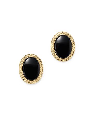 Bloomingdale's - Onyx Bezel Set Stud Earrings in 14K Yellow Gold&nbsp;- 100% Exclusive