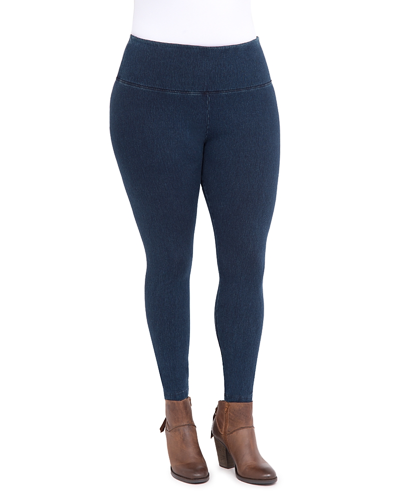 Lyssé Plus Denim-look Leggings In Indigo