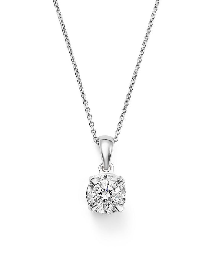 Bloomingdale's Diamond Solitaire Pendant Necklace In 14k White Gold, 0.30 Ct. T.w. - 100% Exclusive