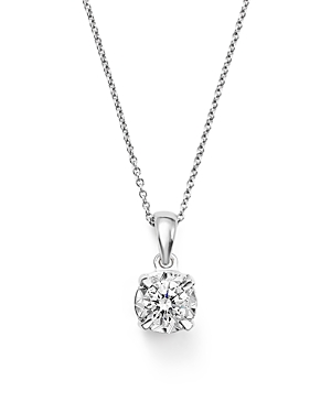 Diamond Solitaire Pendant Necklace in 14K White Gold, 0.30 ct. t.w. - 100% Exclusive