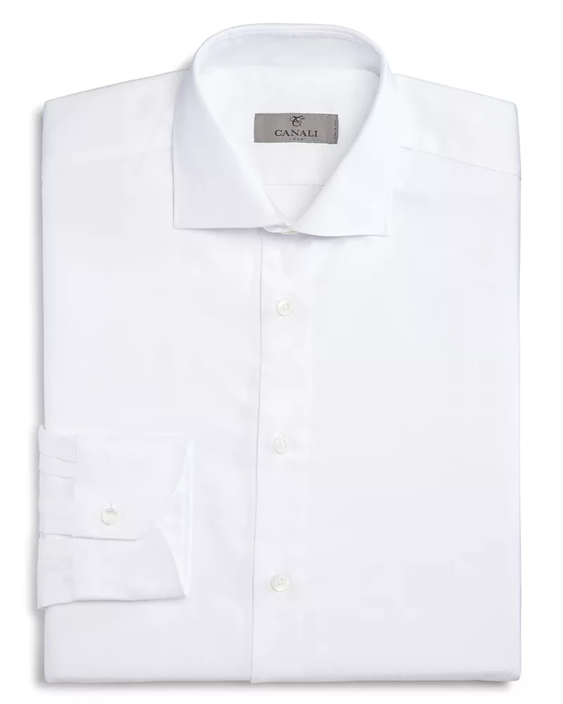 Canali Solid Regular Fit Dress Shirt