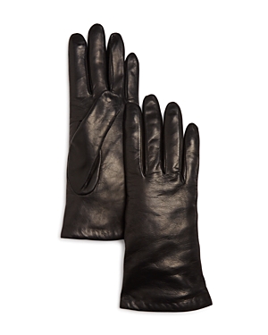 Shop Bloomingdale's Cashmere Lined Leather Gloves - 100% Exclusive In Black