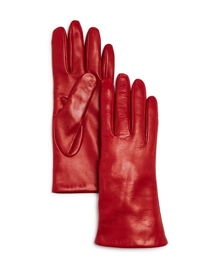 Bloomingdale's Cashmere Lined Leather Gloves - 100% Exclusive In Red