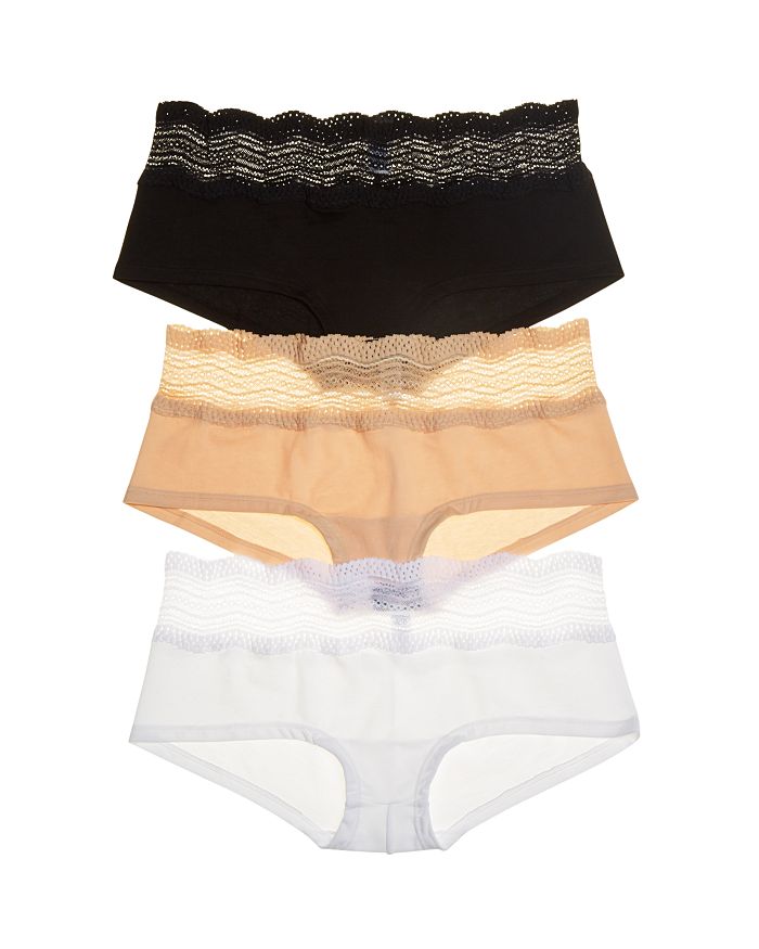 Cosabella Dolce Hotpant Boyshorts, Set Of 3 In Black/white/blush