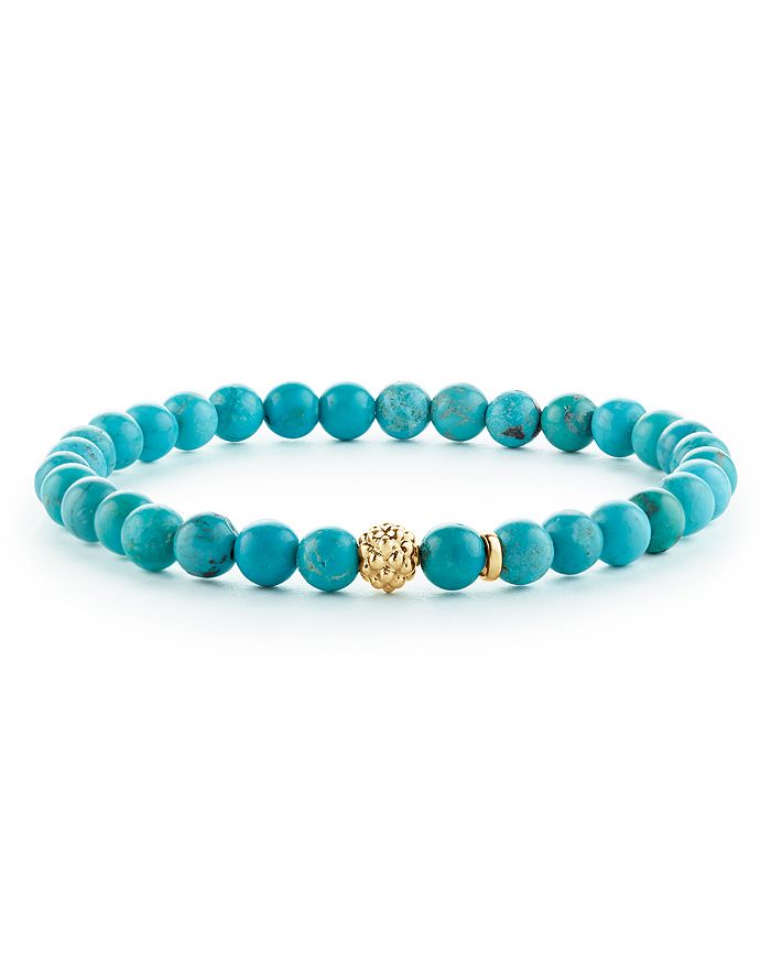 Lagos Caviar Icon 18k Gold And Gemstone Bracelets In Turquoise