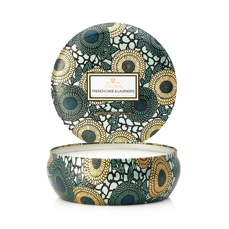 Voluspa French Cade Lavender 3 Wick Tin Candle, 12 Oz.