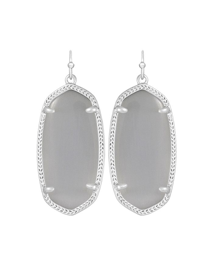 Kendra Scott Signature Elle Drop Earrings In Rhodium/slate