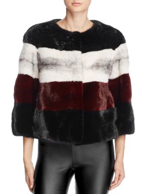 Maximilian Furs - Striped Saga Mink Fur Coat - 100% Exclusive