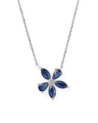 sapphire flower pendant