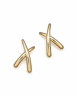 14K Yellow Gold Small X Stud Earrings - 100% Exclusive