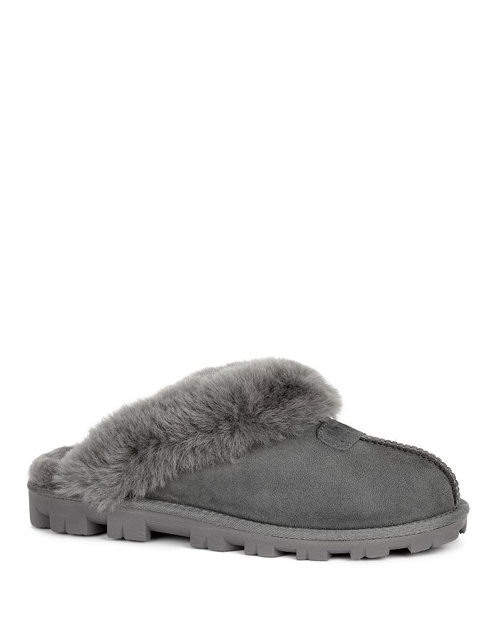Shop Ugg Women's Coquette Shearling Slippers In Gray