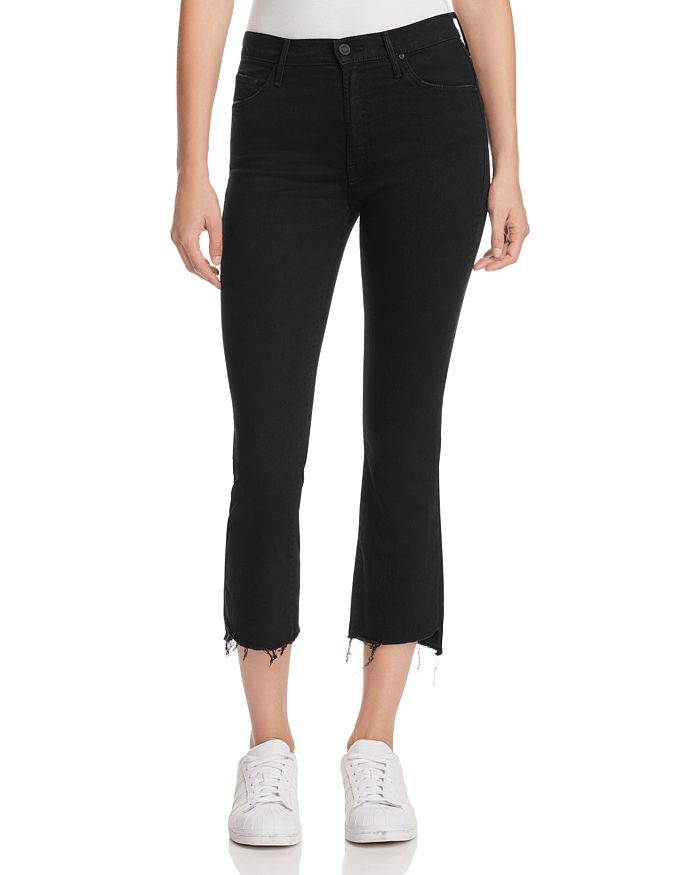 Shop Mother The Insider High Rise Crop Step Fray Bootcut Jeans In Not Guilty
