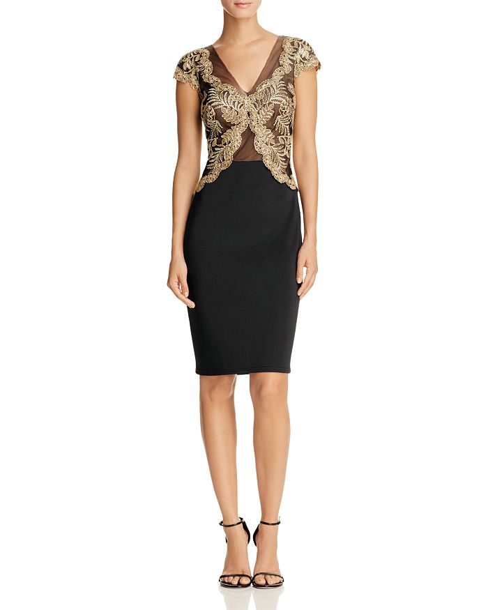 Tadashi Shoji Mixed Media Dress Bloomingdale s