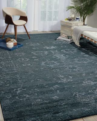 Silk Shadows Rug Collection - Abstract Blue Stone