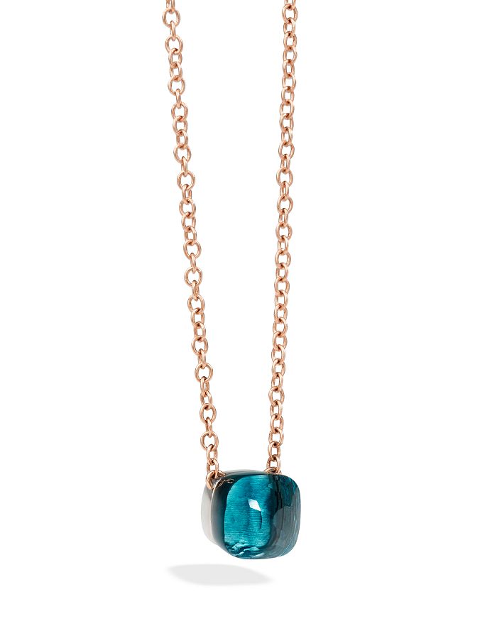 POMELLATO NUDO NECKLACE IN 18K ROSE AND WHITE GOLD WITH LONDON BLUE TOPAZ,PCB6010O6000000TL