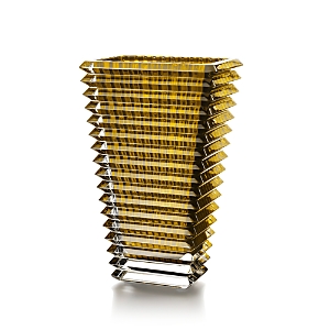 Baccarat Eye Large Rectangular Vase In Yellow