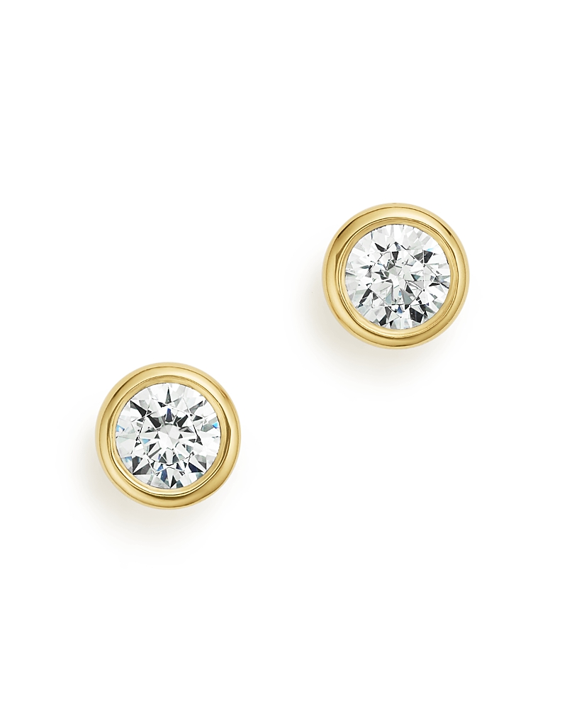 Bloomingdale's Diamond Bezel Set Stud Earrings In 14k Yellow Gold, 0.75 Ct. T. W. - Exclusive In White/gold