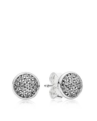 Pandora Earrings - Sterling Silver & Cubic Zirconia Dazzling Studs ...