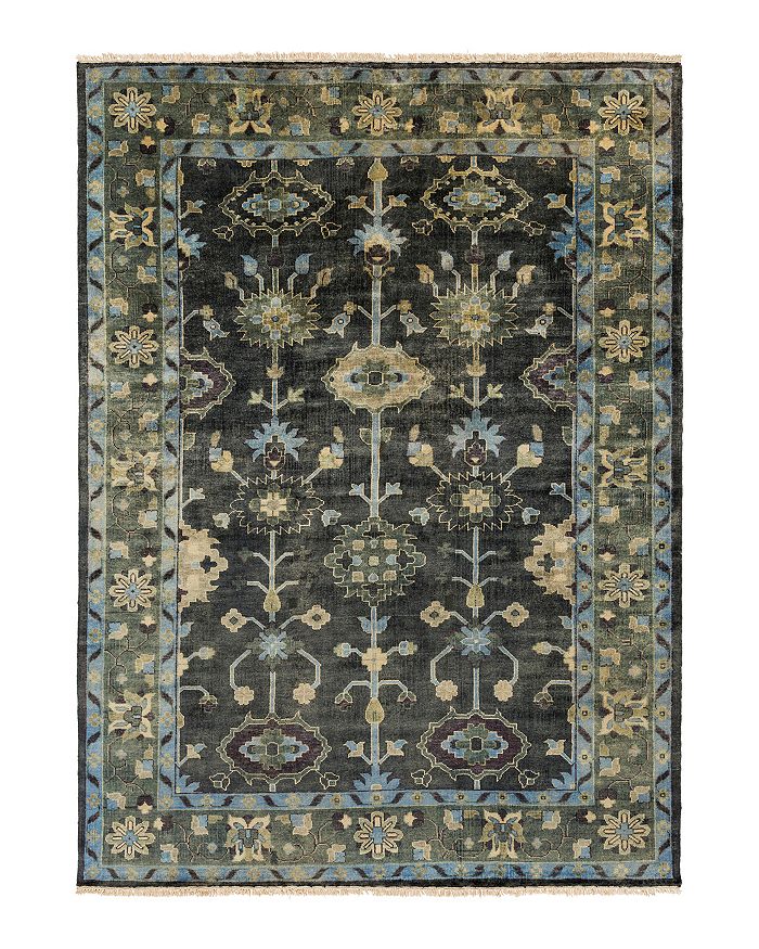 Surya Antique Area Rug, 8' X 11' In Moss/ Forest/ Charcoal/ Moss/ Light Gray/ Sea Foam