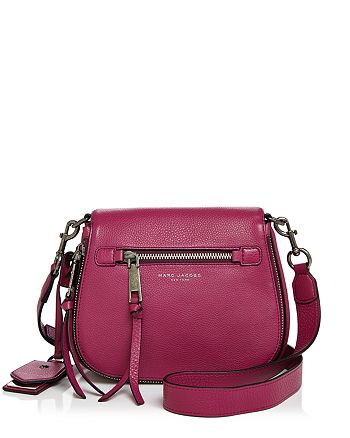 MARC JACOBS MARC JACOBS Recruit Small Nomad Leather Saddle Bag ...