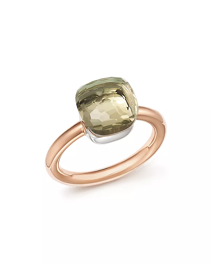 Pomellato Nudo Classic Ring with Prasiolite in 18K Rose and White Gold