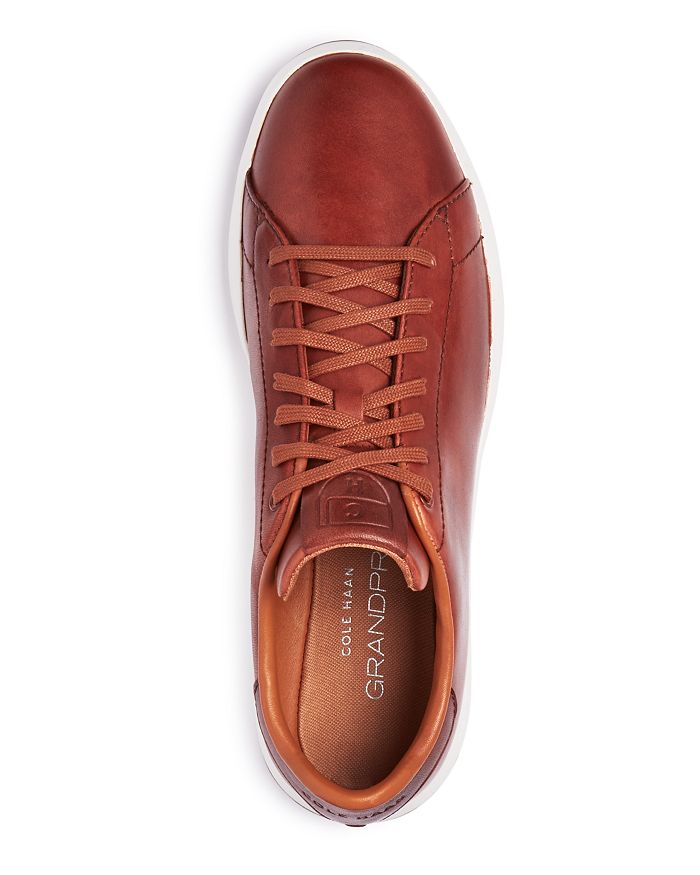 Shop Cole Haan Men's Grandpro Leather Lace Up Sneakers In Brown