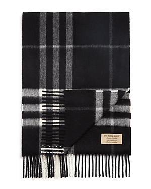 Burberry The Classic Check Cashmere Scarf In Black