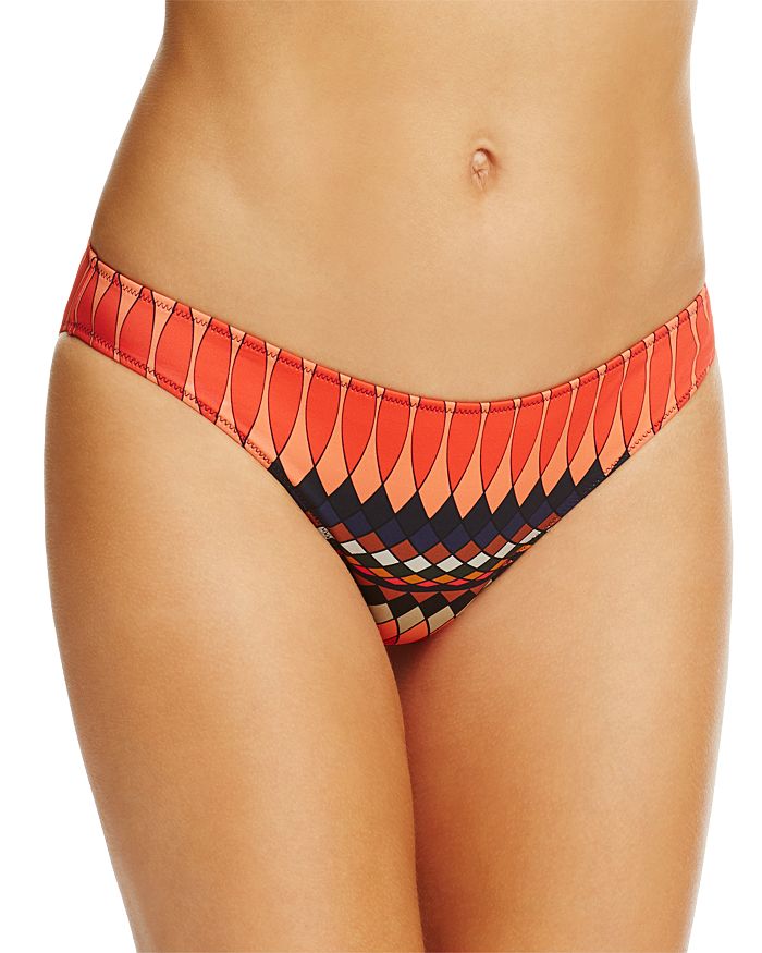 Paul Smith Maharam Print Classic Brief Bikini Bottom In Orange/navy