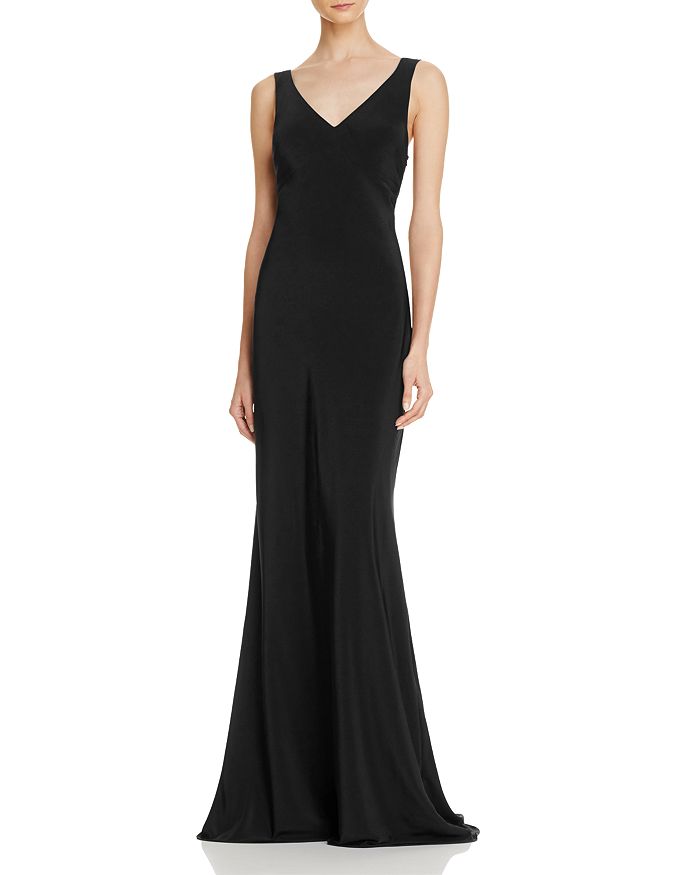 AQUA V-Neck Cowl Back Gown - 100% Exclusive | Bloomingdale's