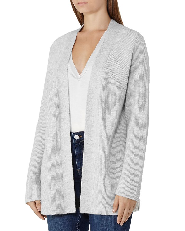 Ribbed open cardigan shop