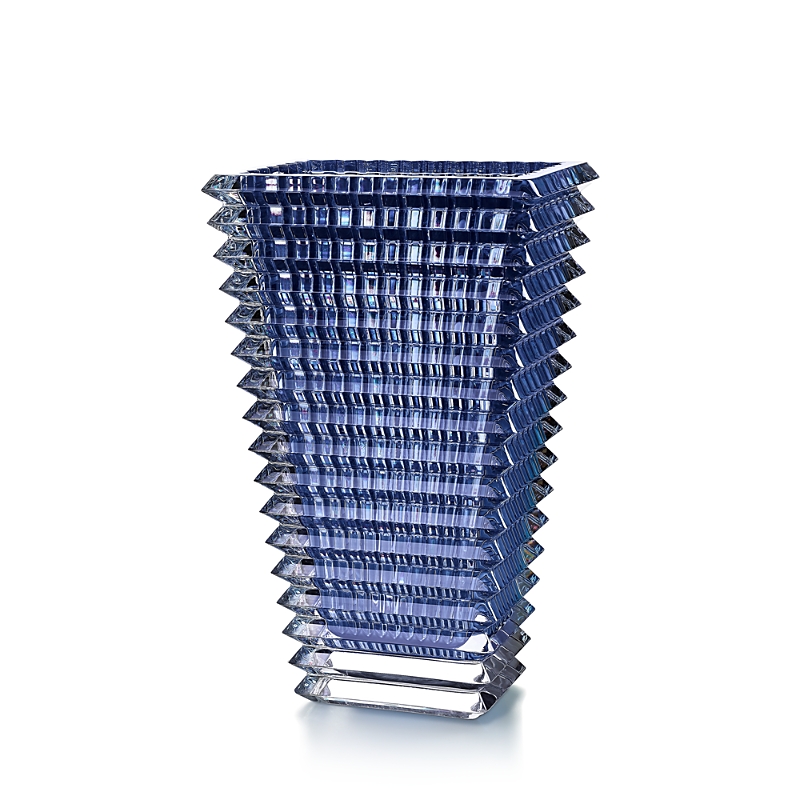 Baccarat Eye Rectangular Large Vase In Blue