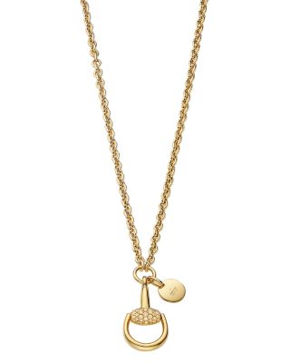 gucci 18k yellow gold horsebit necklace