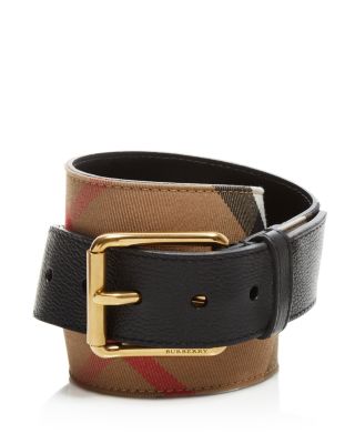 Grainy Leather House Check Belt 