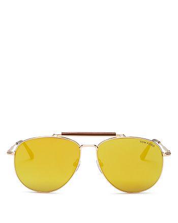 Tom Ford Men's Mirrored Sean Aviator Sunglasses, 60mm | Bloomingdale's
