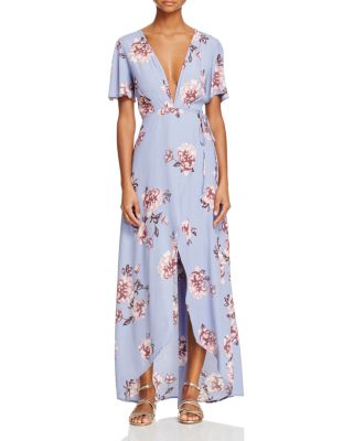 UPC 191293000102 product image for Astr Selma Floral Wrap Maxi Dress | upcitemdb.com