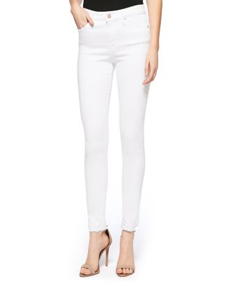 Sanctuary Robbie Released Cuff Skinny Jeans in White | Bloomingdale's