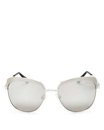 Prada - Women's Mirrored Cat Eye Sunglasses, 55mm