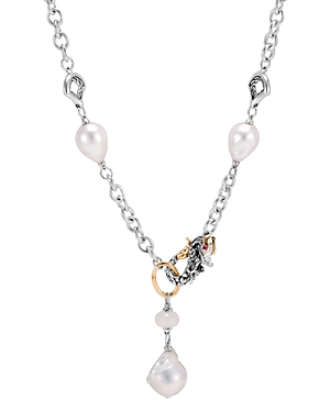JOHN HARDY 18K YELLOW GOLD & STERLING SILVER LEGENDS NAGA NECKLACE WITH CULTURED SALTWATER BAROQUE PEARLS, WHIT,NZS9996281AFRBWMOX18