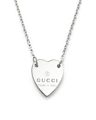 gucci necklace silver heart