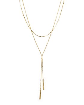 Bloomingdale's - 14K Yellow Gold Double Chain Tassel Lariat Necklace, 17" - 100% Exclusive