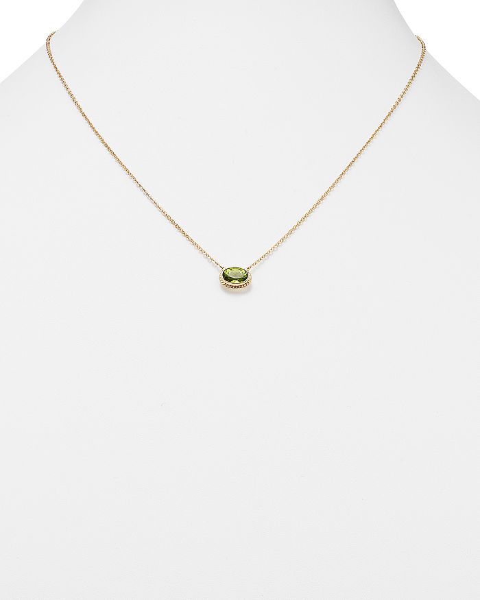 Shop Bloomingdale's Peridot Bezel Pendant Necklace In 14k Yellow Gold, 18 - 100% Exclusive