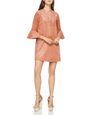 bcbg faux suede mini dress