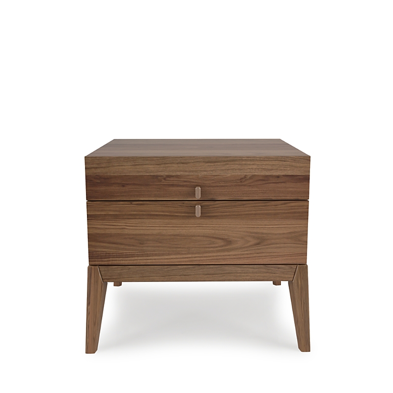 Huppe Moment 2-drawer Night Table In Light Natural Walnut