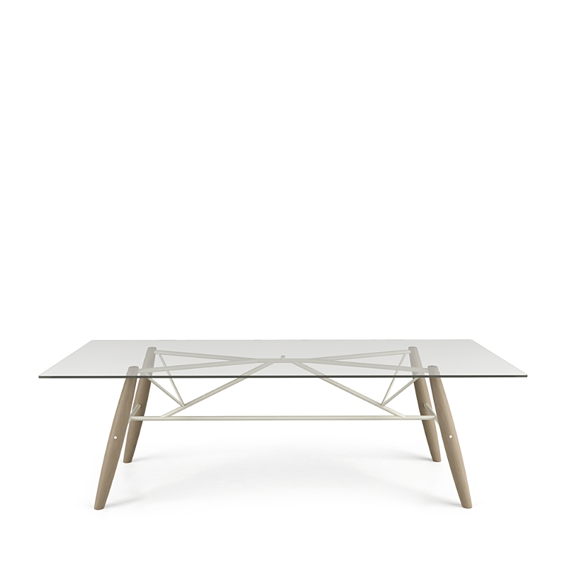 Huppe Connection Large Dining Table In Natural Oak / White