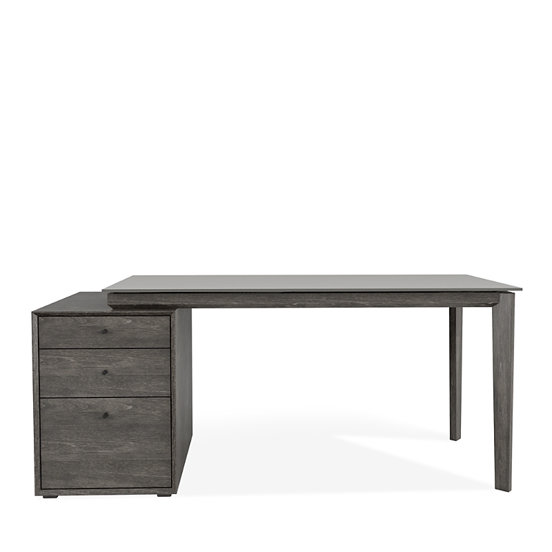 Huppe Outline Work Desk In Anthracite Birch / Fog Glass
