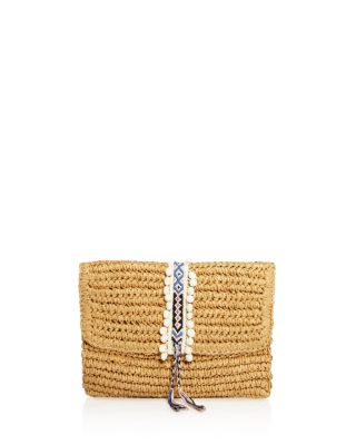 Fallon & Royce - Reese Fold Over Straw Clutch